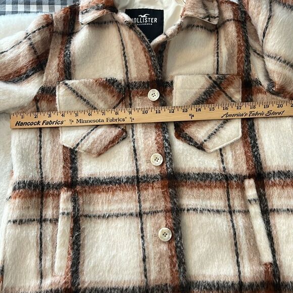Hollister Shacket Plaid Women's XS Button Up Pockets Oversized - Picture 13 of 14